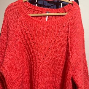 Fuzzy red Free People, size large